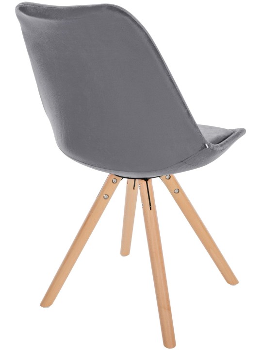 Chaise Sofia Velours Ronde, gris