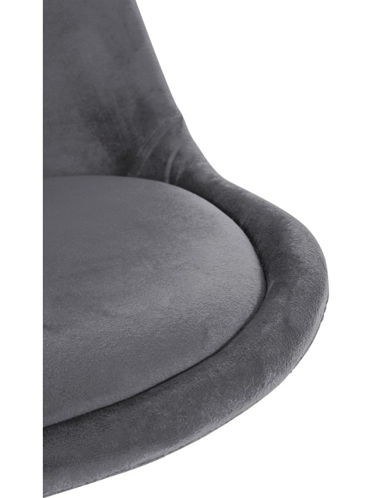 Chaise Sofia Velours Ronde, gris