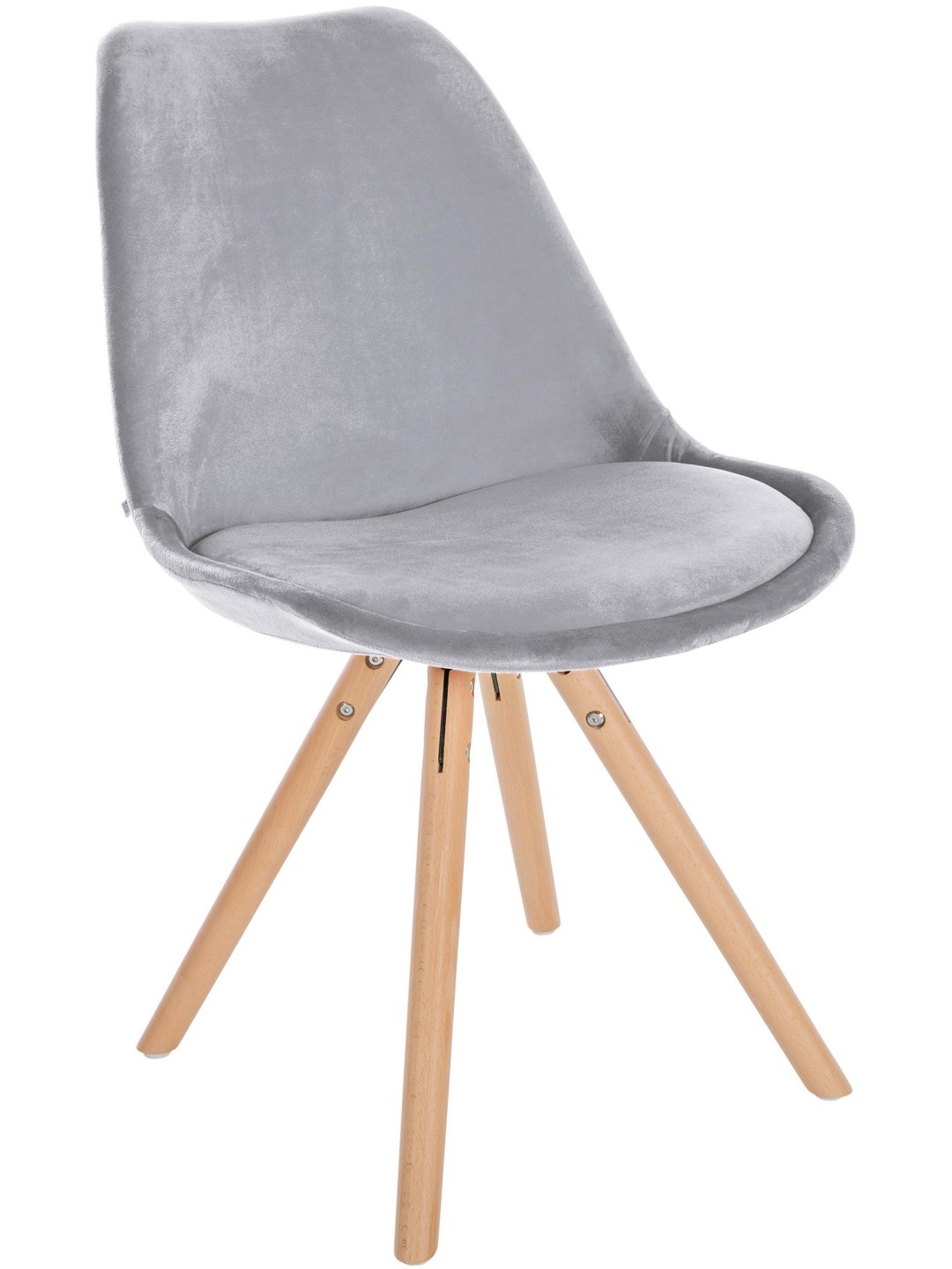 Chaise Sofia Velours Ronde, gris clair