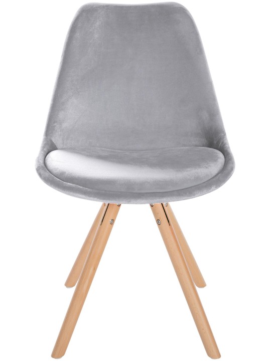 Chaise Sofia Velours Ronde, gris clair Chaise Sofia Velours Ronde, gris clair