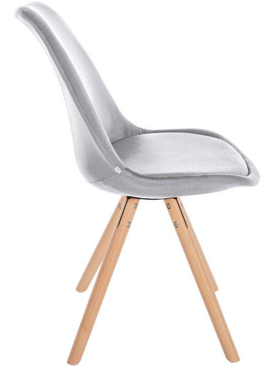 Chaise Sofia Velours Ronde, gris clair Chaise Sofia Velours Ronde, gris clair