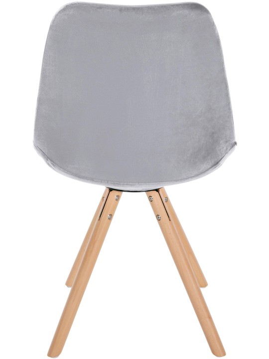 Chaise Sofia Velours Ronde, gris clair Chaise Sofia Velours Ronde, gris clair