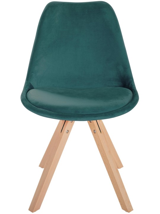 Chaise Sofia Velours Carrée, vert