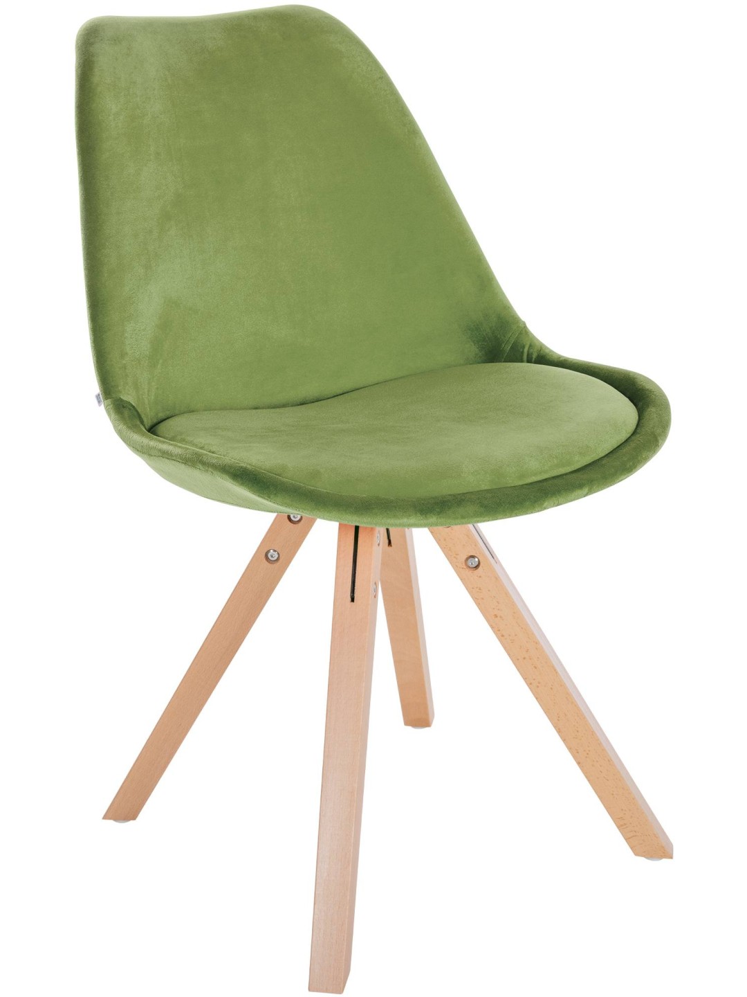 Chaise Sofia Velours Carrée, vert clair