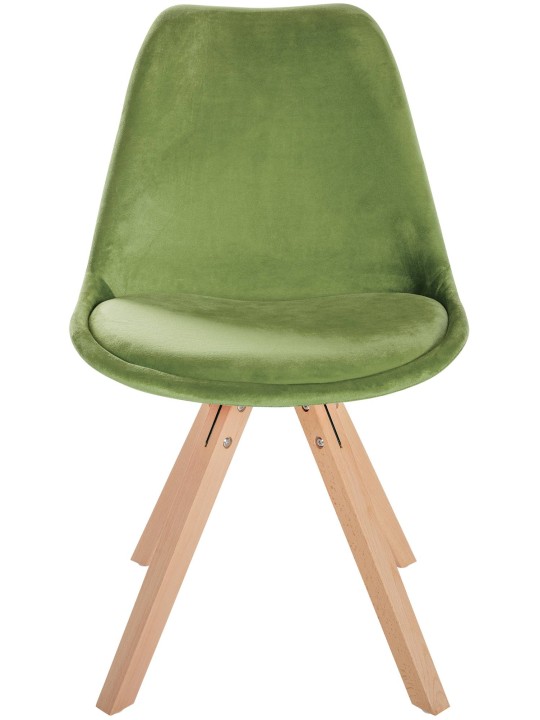 Chaise Sofia Velours Carrée, vert clair Chaise Sofia Velours Carrée, vert clair