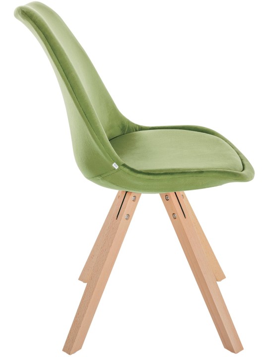 Chaise Sofia Velours Carrée, vert clair Chaise Sofia Velours Carrée, vert clair