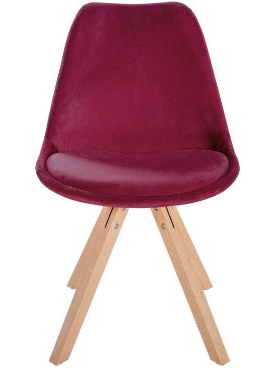 Chaise Sofia Velours Carré, bordeaux