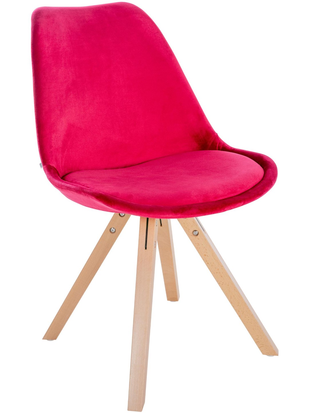 Chaise Sofia Velours Carrée, rouge