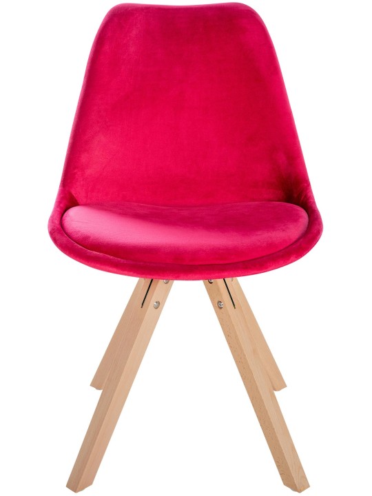 Chaise Sofia Velours Carrée, rouge