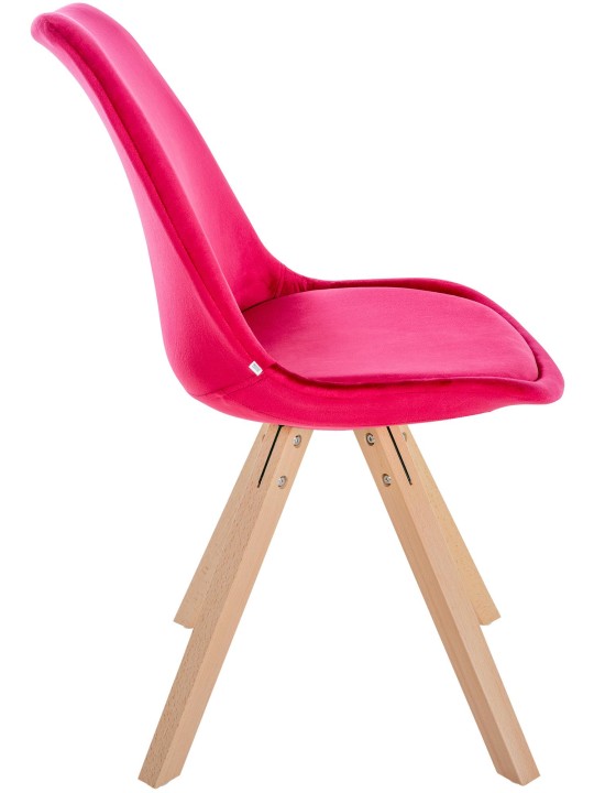Chaise Sofia Velours Carrée, rouge