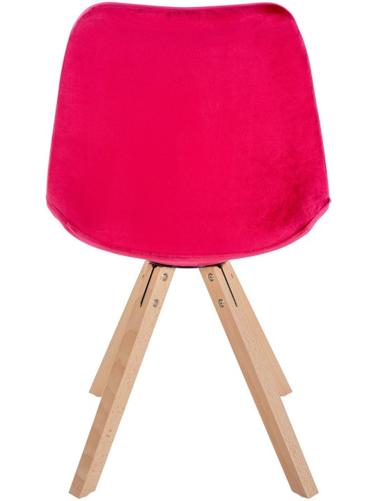 Chaise Sofia Velours Carrée, rouge