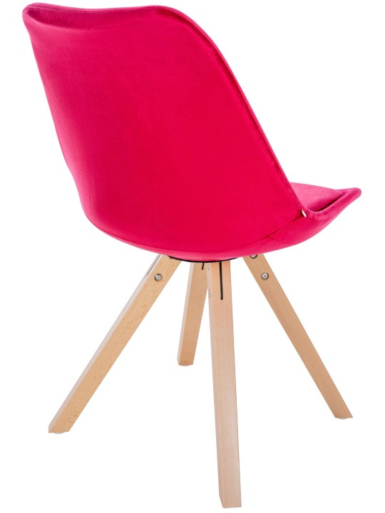 Chaise Sofia Velours Carrée, rouge