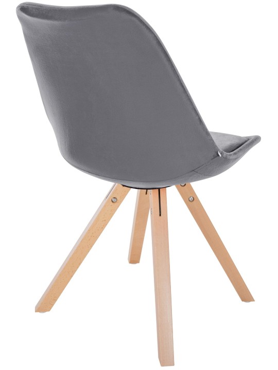 Chaise Sofia Velours Carrée, gris