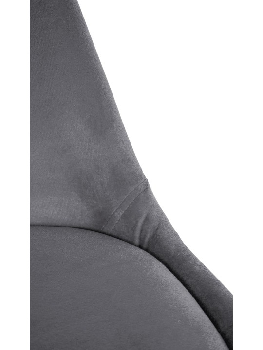 Chaise Sofia Velours Carrée, gris
