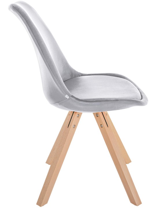 Chaise Sofia Velours Carré, gris clair