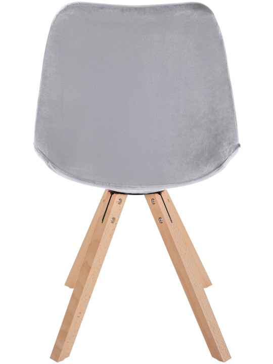 Chaise Sofia Velours Carré, gris clair