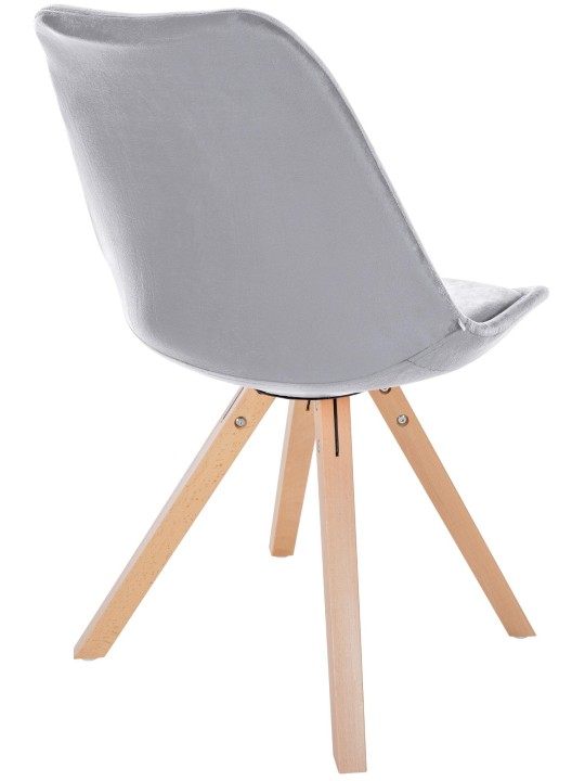 Chaise Sofia Velours Carré, gris clair