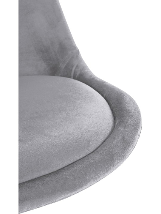 Chaise Sofia Velours Carré, gris clair