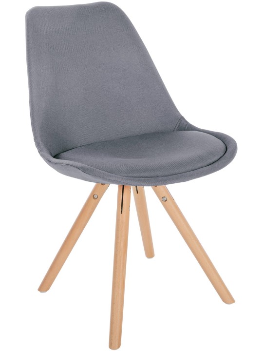 Chaise Sofia Tissu Ronde, gris clair