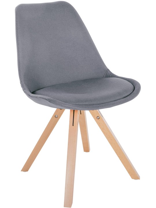 Chaise Sofia Tissu Carré, gris clair
