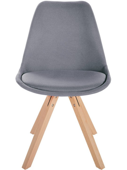 Chaise Sofia Tissu Carré, gris clair