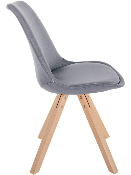 Chaise Sofia Tissu Carré, gris clair