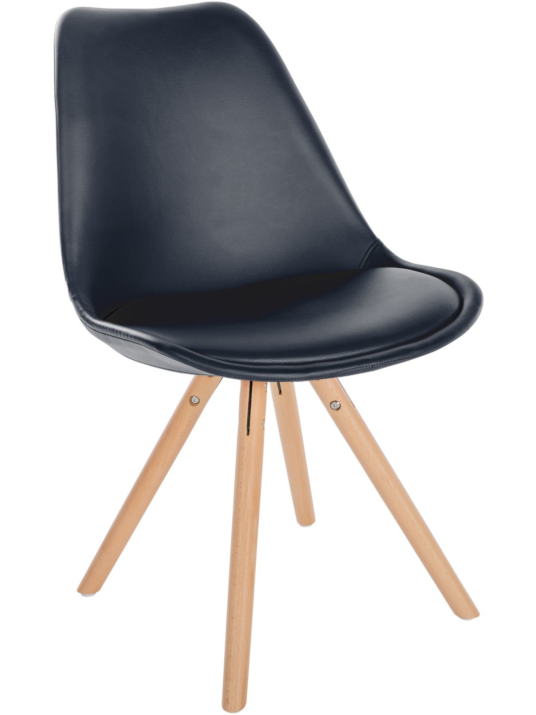 Chaise Sofia Simili Cuir Ronde, noir