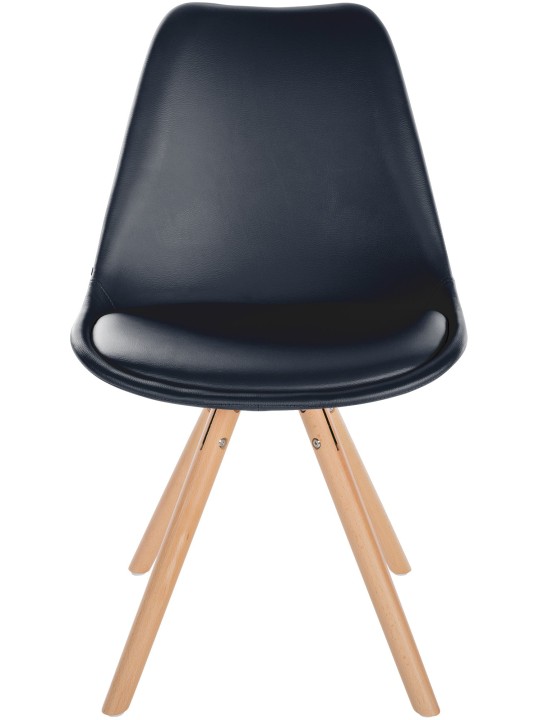 Chaise Sofia Simili Cuir Ronde, noir