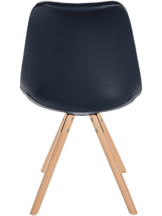 Chaise Sofia Simili Cuir Ronde, noir