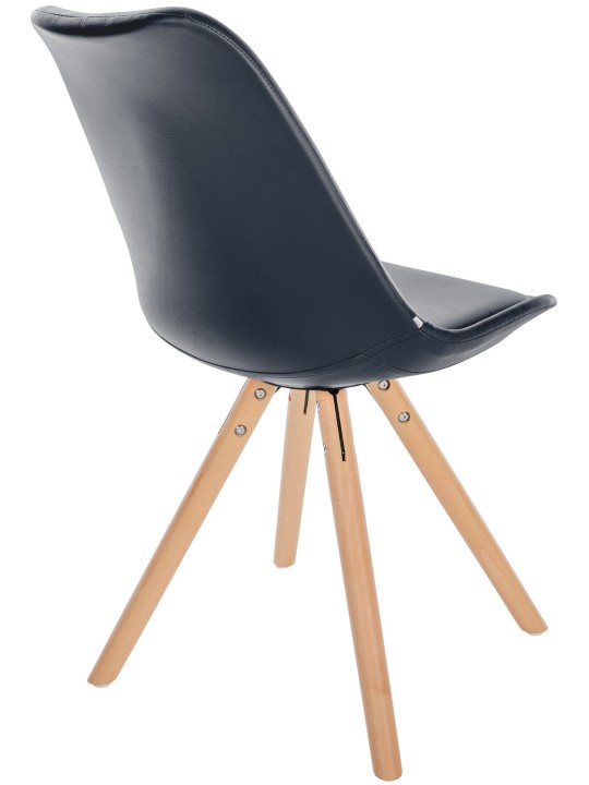 Chaise Sofia Simili Cuir Ronde, noir