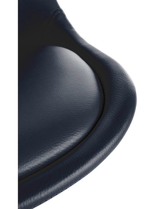 Chaise Sofia Simili Cuir Ronde, noir