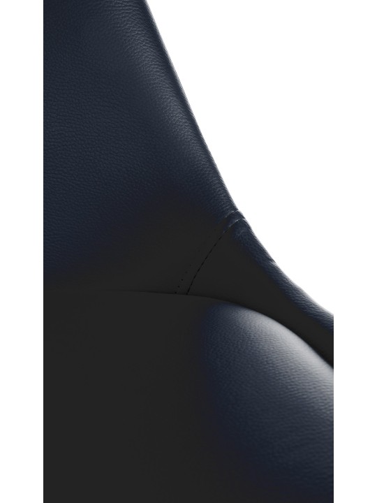 Chaise Sofia Simili Cuir Ronde, noir