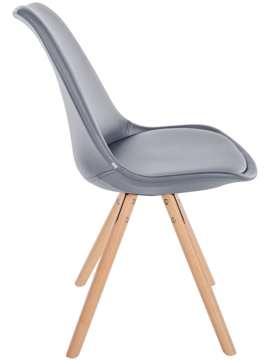Chaise Sofia simili cuir ronde, gris