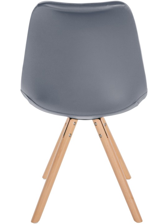 Chaise Sofia simili cuir ronde, gris