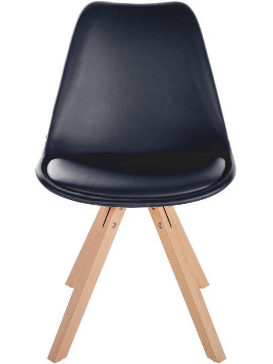 Chaise Sofia simili cuir Carré, noir