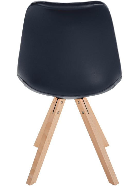 Chaise Sofia simili cuir Carré, noir