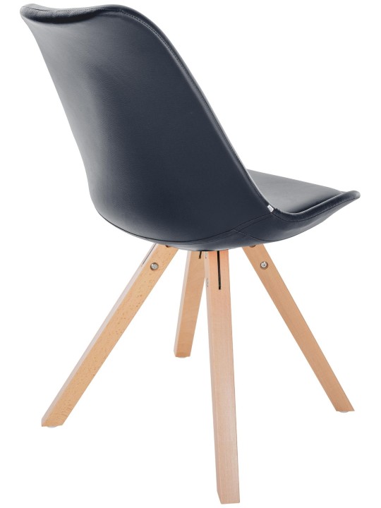 Chaise Sofia simili cuir Carré, noir