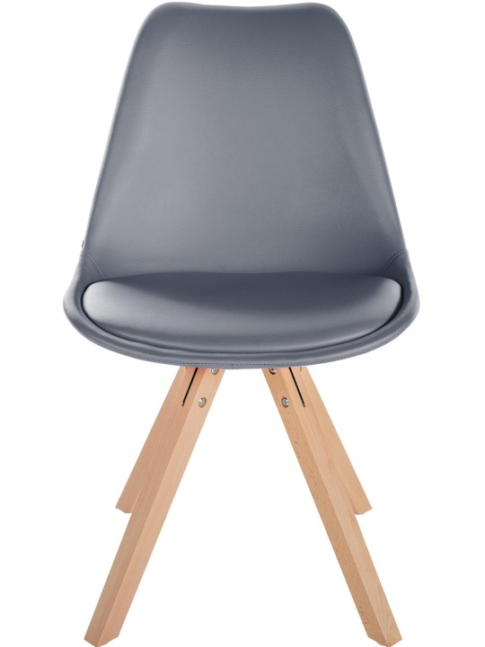 Chaise Sofia simili cuir Carré, gris