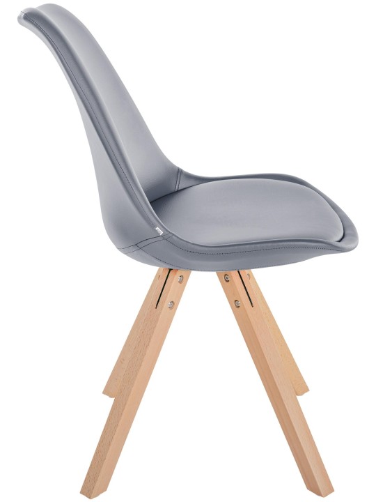Chaise Sofia simili cuir Carré, gris