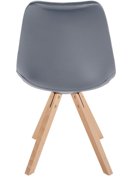 Chaise Sofia simili cuir Carré, gris