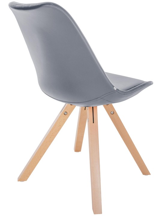 Chaise Sofia simili cuir Carré, gris