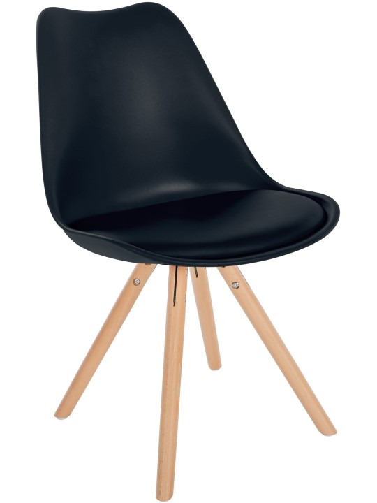 Chaise Sofia Plastique Ronde, noir