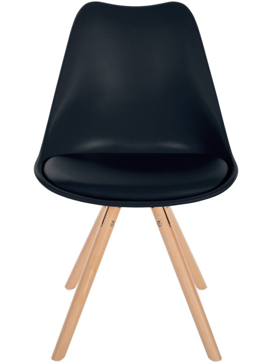 Chaise Sofia Plastique Ronde, noir