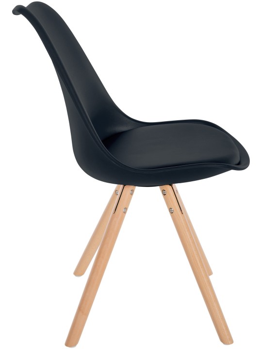 Chaise Sofia Plastique Ronde, noir