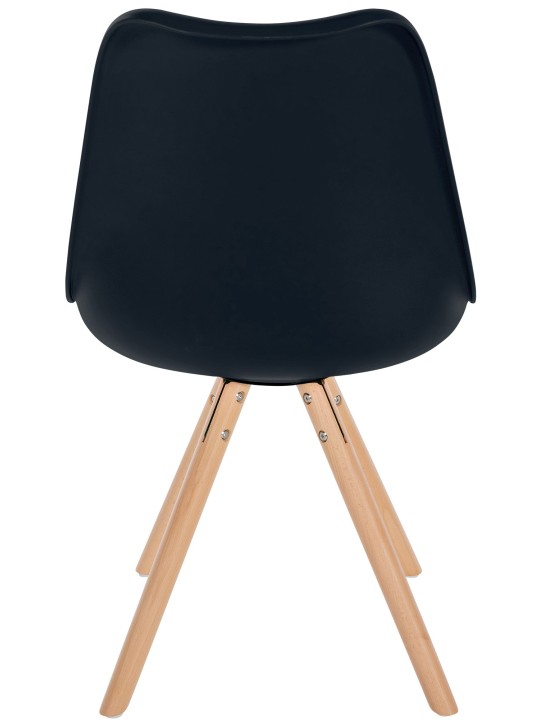 Chaise Sofia Plastique Ronde, noir