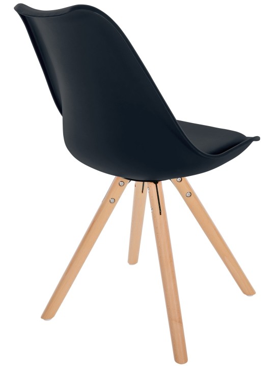 Chaise Sofia Plastique Ronde, noir