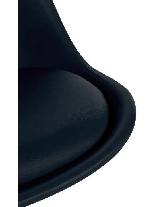 Chaise Sofia Plastique Ronde, noir