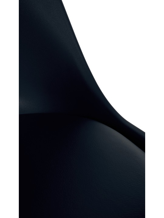 Chaise Sofia Plastique Ronde, noir