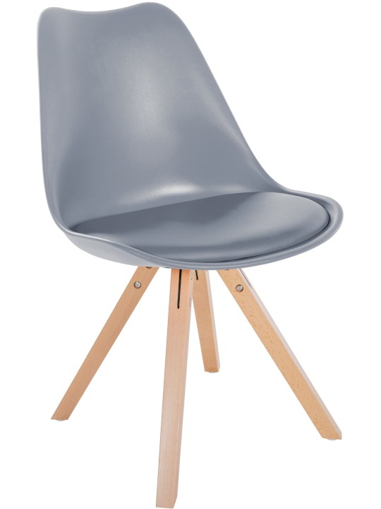 Chaise Sofia Plastique Carré, gris
