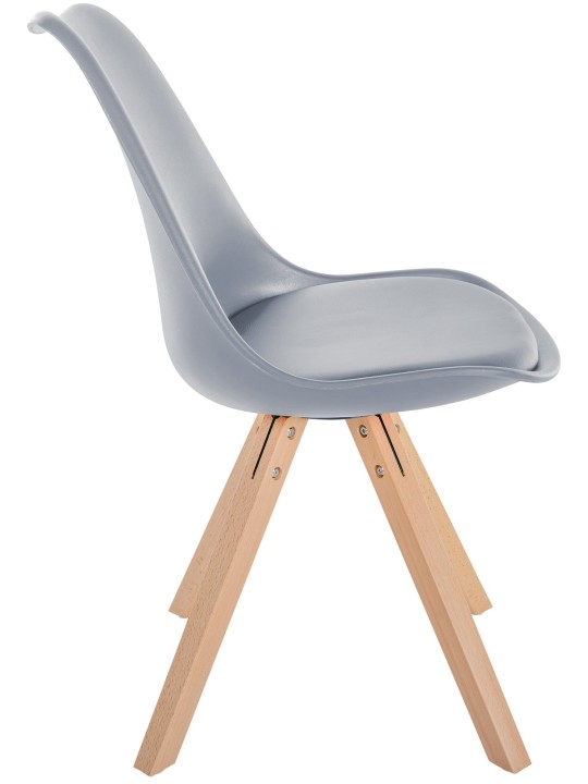 Chaise Sofia Plastique Carré, gris